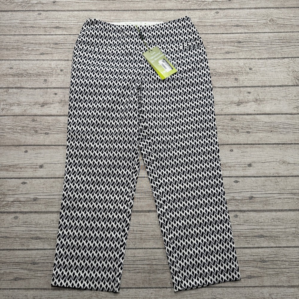 NEW Swing Golf Pants Women's 10 Black Geometric Slimming Tummy Control Canada